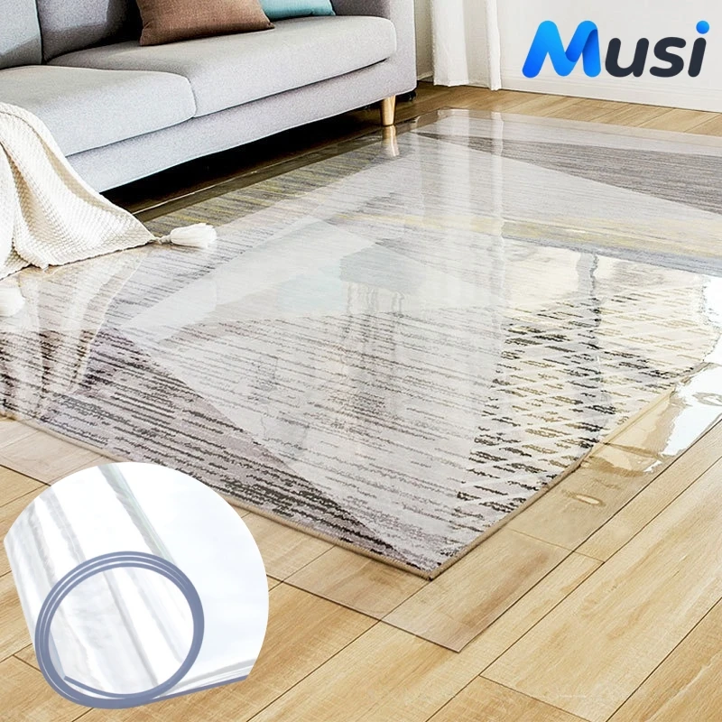 Transparent PVC Floor Protection Mat Waterproof Non Slip Clear Carpet Protector Hardwood Tile Floor Scratch Resistant Chair Mats
