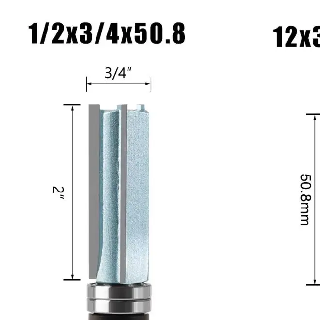 3 Tooth Router Bit 12mm 1/2 Inch Shank Carbide Alloy Cutting Tool For Woodworking Drawer Making Power Tools Accessories