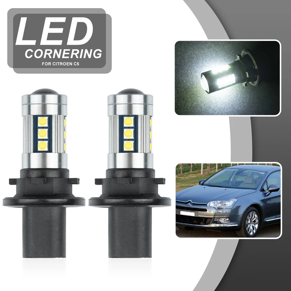 

For Citroen C5 W/Xenon Headlights 2008-2017 Canbus Led Static Cornering Light PH24WY 12184 12185 PU20d Auto Car Lighting Bulbs