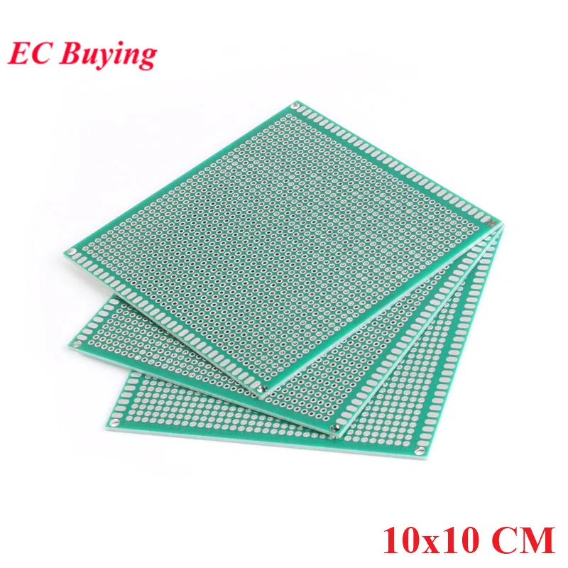

10x10cm Double Side Prototype Universal Printed Circuit PCB Board 2.54mm Pitch Protoboard Hole Plate 10*10cm 100*100mm