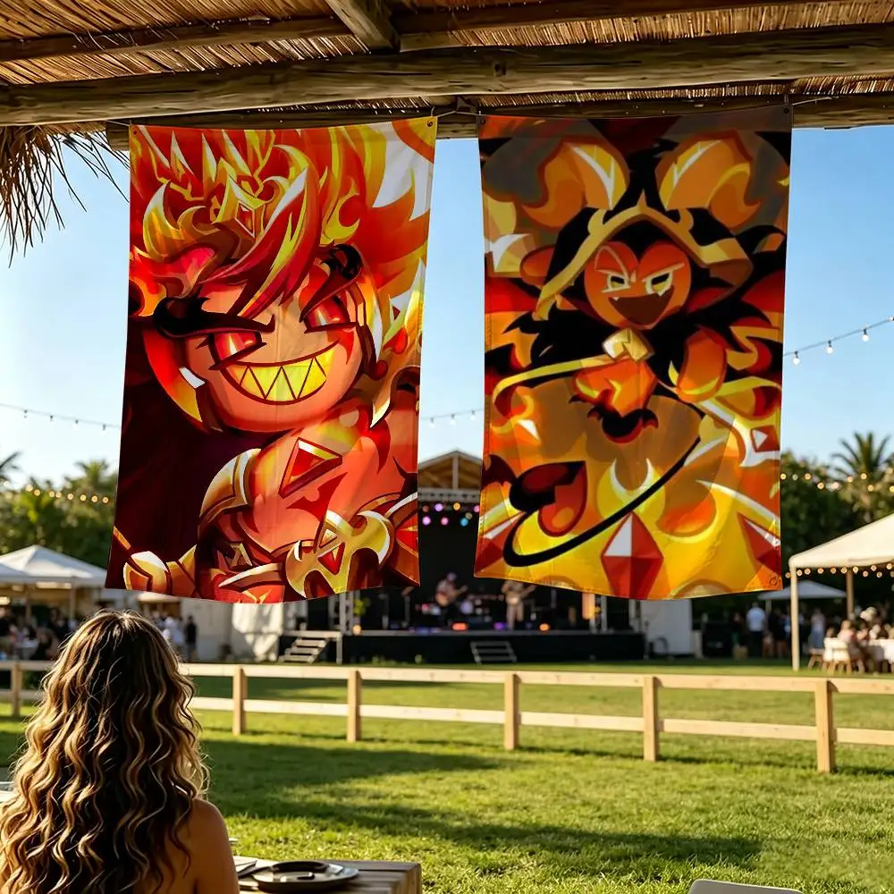 Fire S-Spirit Cookie Run Flag Digital Printing Banner for Garage Wall Out Door Decoration