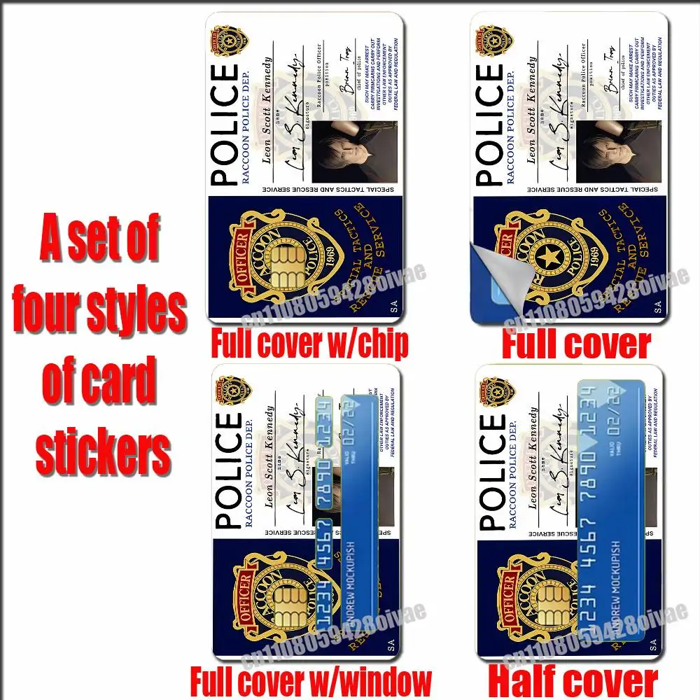 R-Resident E-Evil Leon Kennedy Sticker Case For Credit Bank Credit Metro Self-adhesive Card Cover Decoration