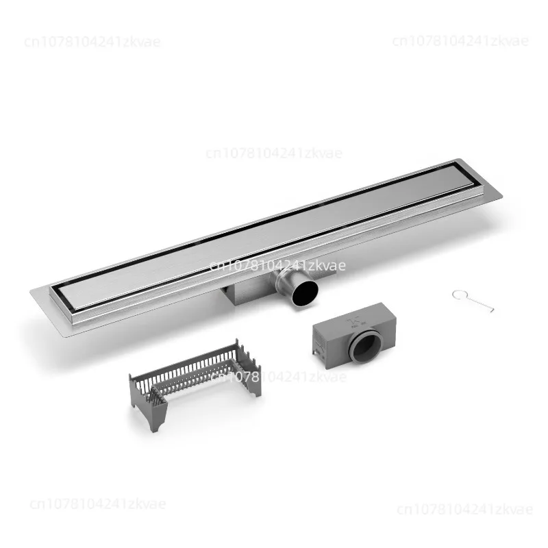 304 Stainless Steel Floor Drain Bathroom Invisible Drainage Tile Inlay Linear Design Deodorant