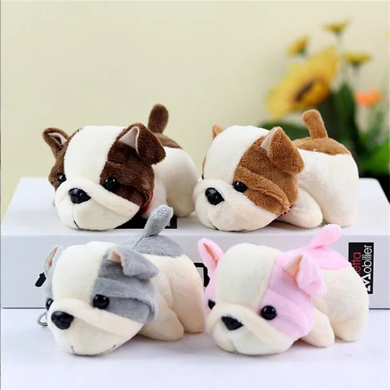 

12 Cm Simulation Shar Pei Dog Plush Toys Animal Suffed Doll Key Chain Ring Pendant Plush Toys For Christmas Gift