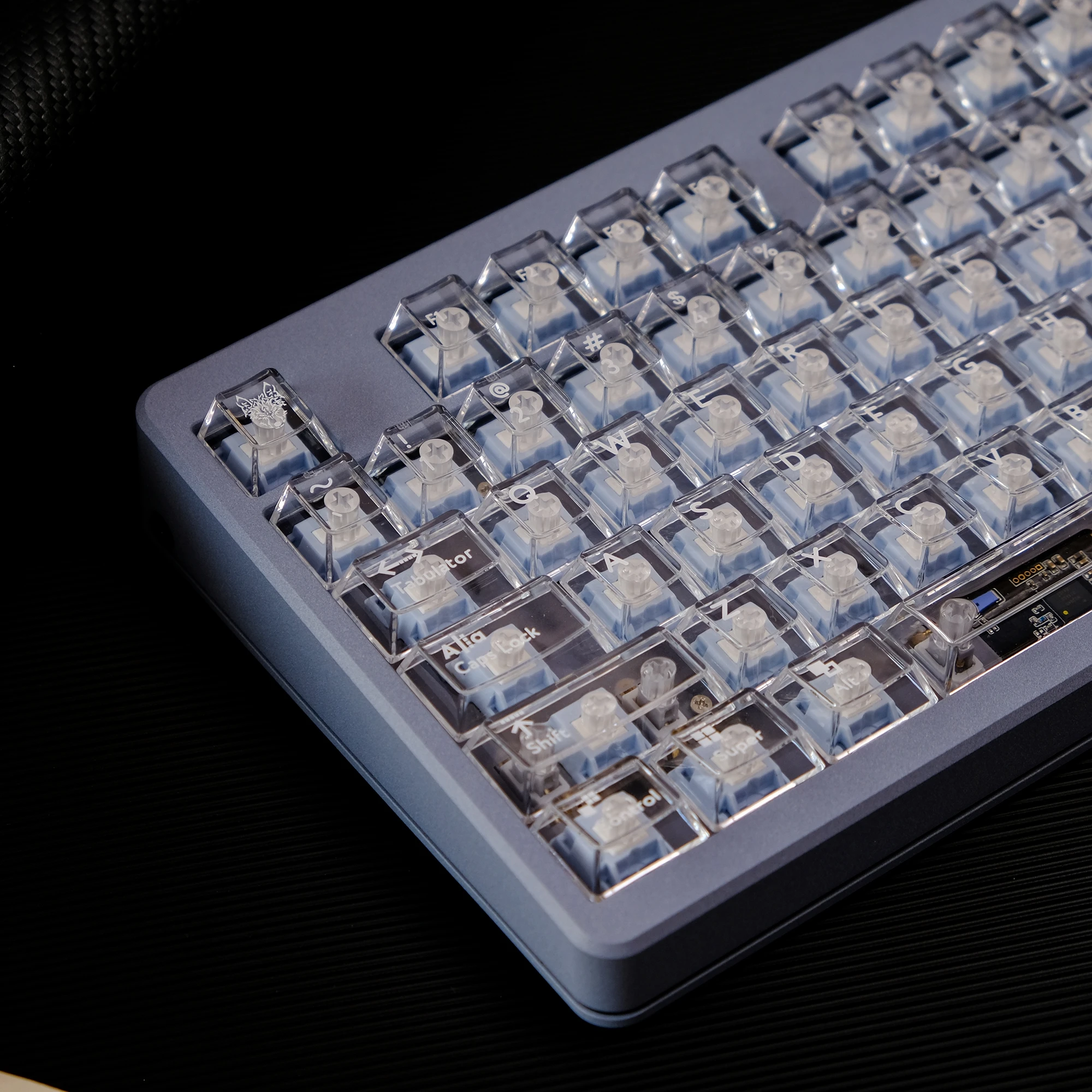 Imagem -04 - Keycaps Backlit Transparentes para pc Cherry mx Switch Teclado Mecânico Preto Branco Roxo Verde 114 Teclas 61 87 104