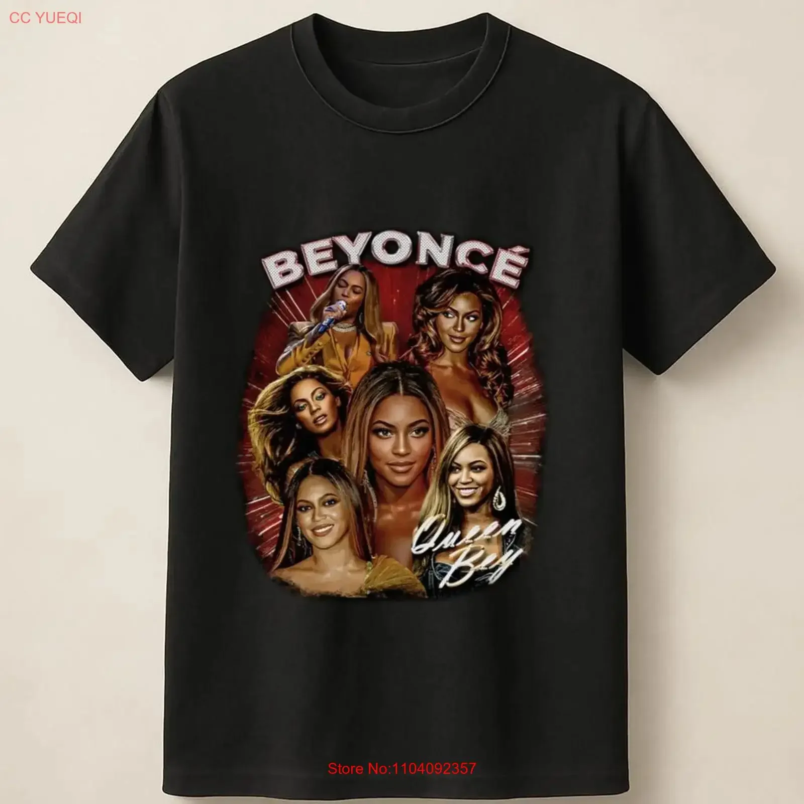 Beyoncé Collage T Shirt With Retro Throwback Photo Tribute  vintage Washed streetwear Slightly Top For Everyday Wear homme