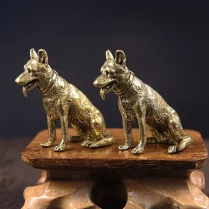 Bronzestatue von Metal Lucky Dog, kleiner Ornament, kleiner Welpe, Wolfsstatuten, chinesischer Desktop, Tee -Haustier, Heimdekoration, 1PC 10 Hauptverkaufsstatue Wolf - №6