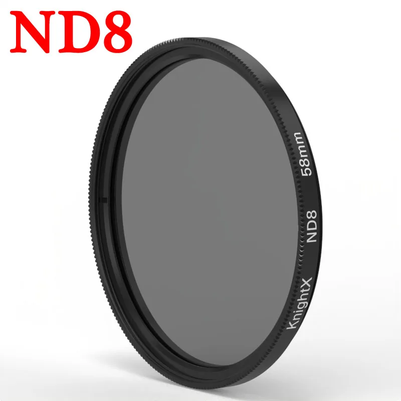 KnightX ND FILTER ND2 ND4 ND8 ND16 Neutral Density Color For canon nikon d70 d600 50d 49mm 52mm 55mm 58mm 62mm 67mm 72mm 77mm