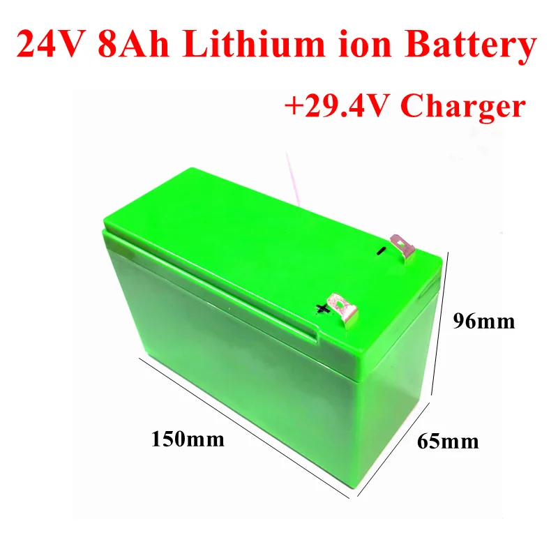 

24v 8Ah electric bike battery 7S li-ion 24v bateria litio with BMS for electric bicycle power wheelchair + 29.4v 2A charger