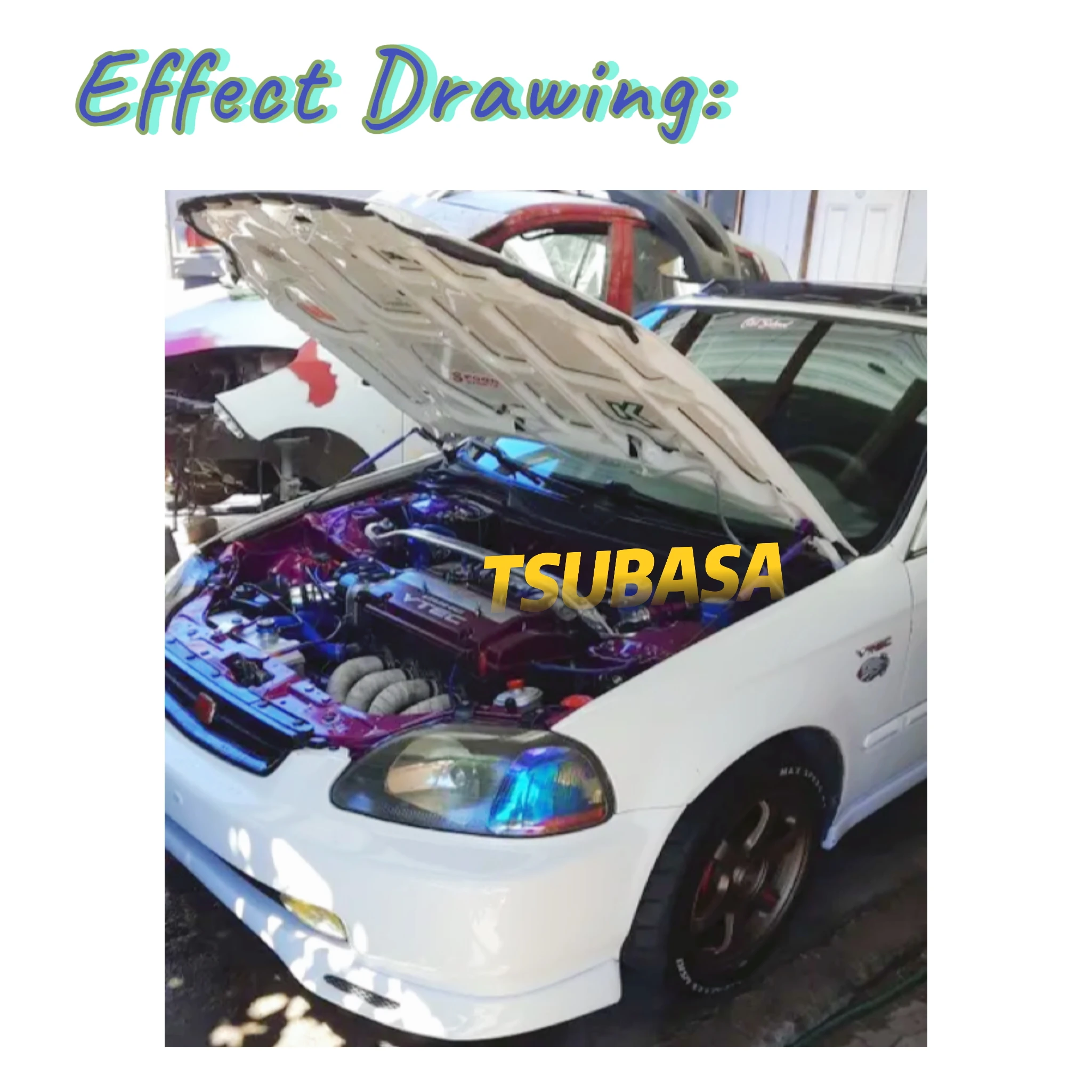 Motorhaubenstreben für 1991–1995 Honda Civic 5. EG EH EJ Modifizieren Sie den vordere Motorhaubenlift unterstützt Stoßdämpfer Kolbenstangenfeder-Requisiten Verin