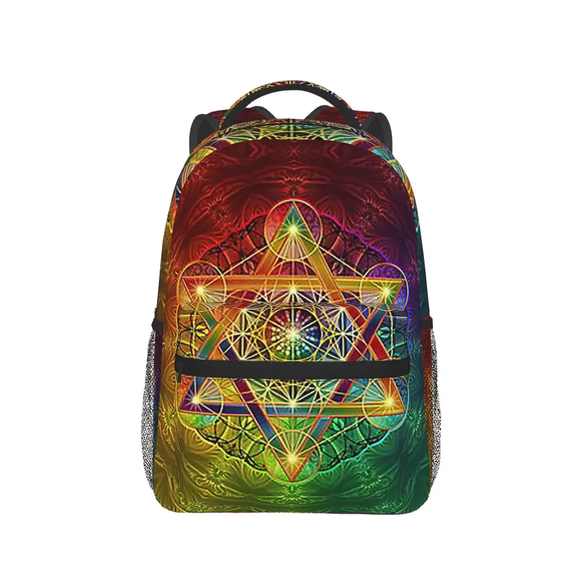 

Metatron's Cube With Merkabah And Flower Of Life Backpack Hot Sale Daypack Children BookBag School Bag Shoulder Bags for Unisex