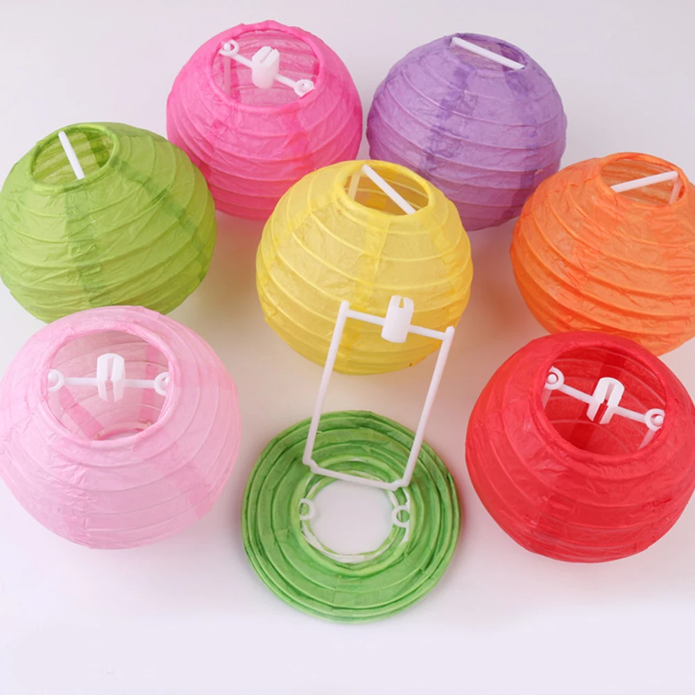 

12 Pcs Colorful Paper Lanterns 4 6 8 Inch Decorative Party Lanterns Eco Friendly Foldable Design Home Wedding New Year Festival