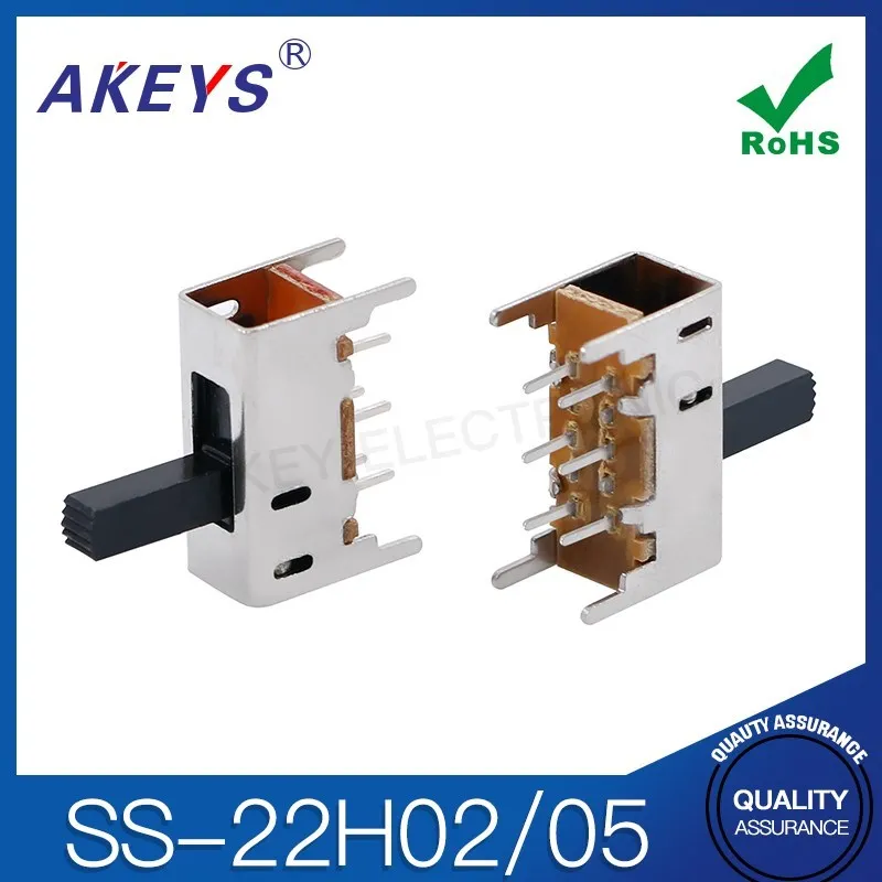 SS-22H02 / 05 (2P2T) 6-pin 2-gear vertical pull-out switch of various height forward sliding connector