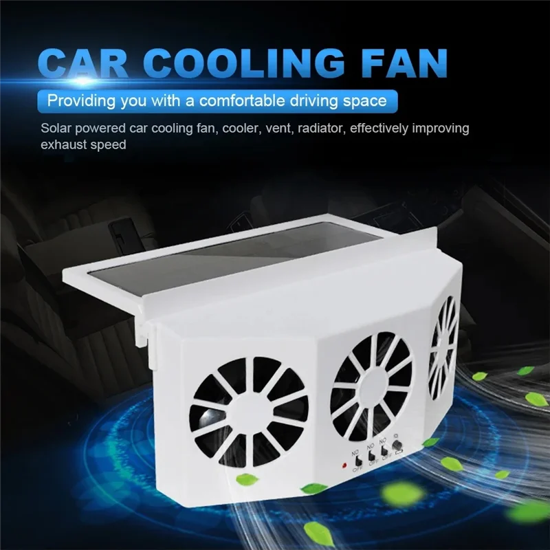 Ingenious-3 Head Solar Car Cooling Fan Electric Car Air Cooler Charging Vent Radiator Backseat Front Seat Purifiers For Vehicle
