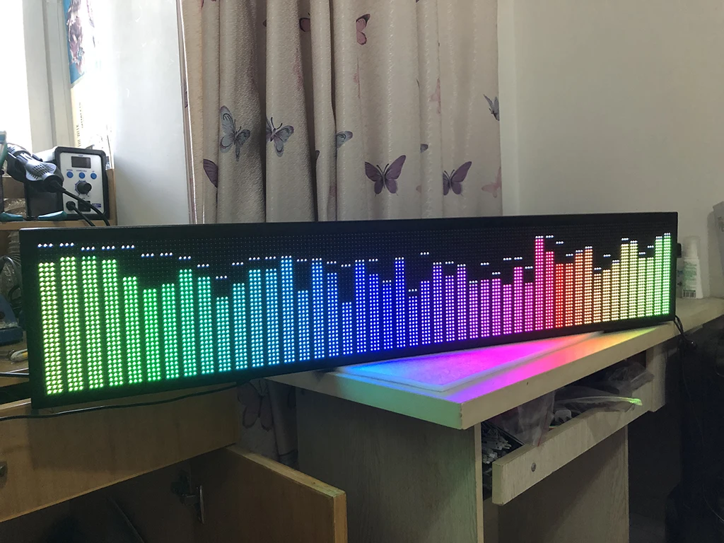 AS1000 professional music spectrum display full color remote control voice control RGB car LED audio level rhythm light