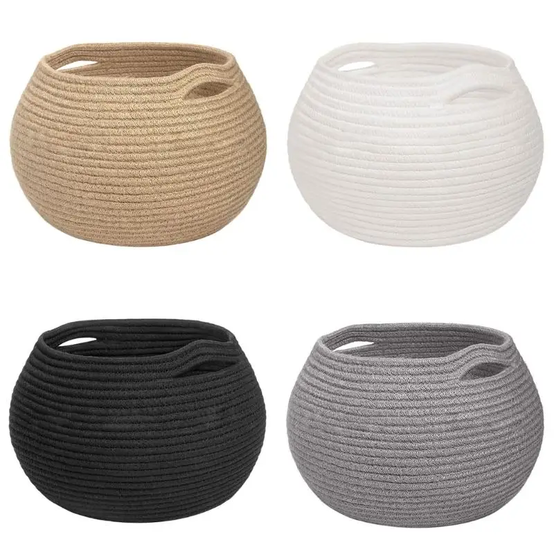 

G6KF Jar Shaped Storage Basket with Handle Natural Hemps for Kids Toy Home Decoration Accessories