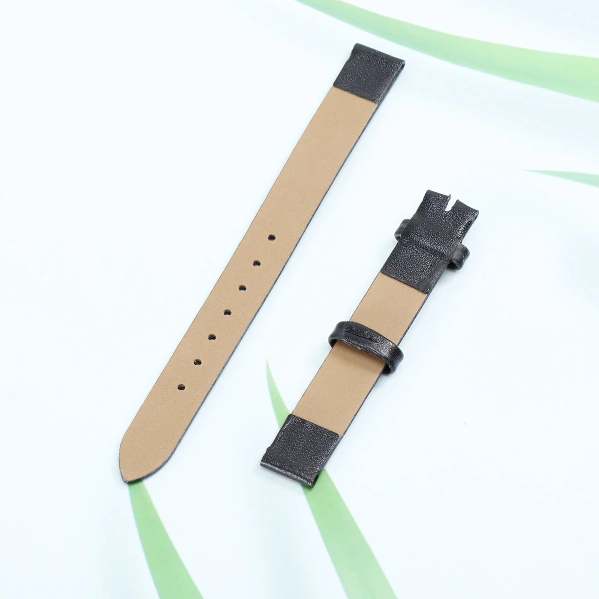 

Genuine Cowhide Watch Band 10Mm Black For Men Women Replacement Strap Fashion Wristband Stylish Ultrafine