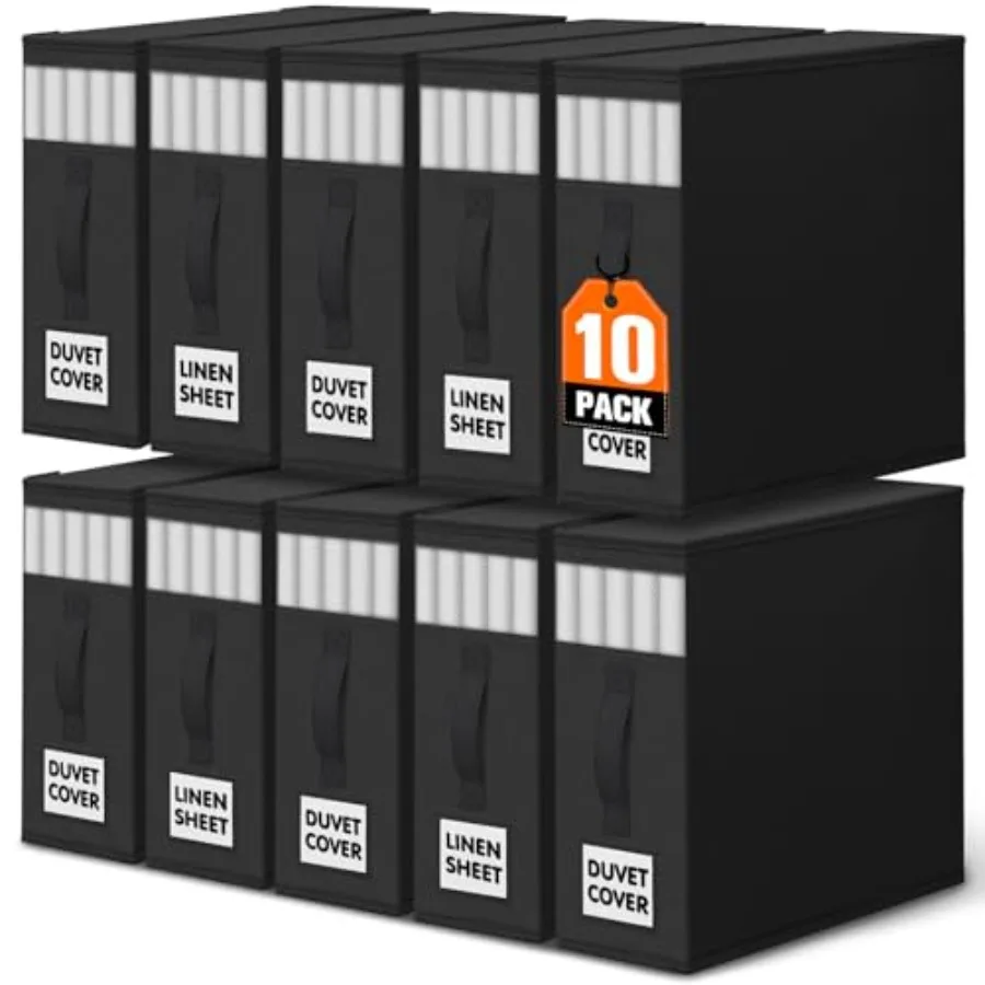 

Sheet Organizers and Storage, Closet Bed Sheet Organizer Under Bed Storage and Organization with Label Cards and Clear Window f