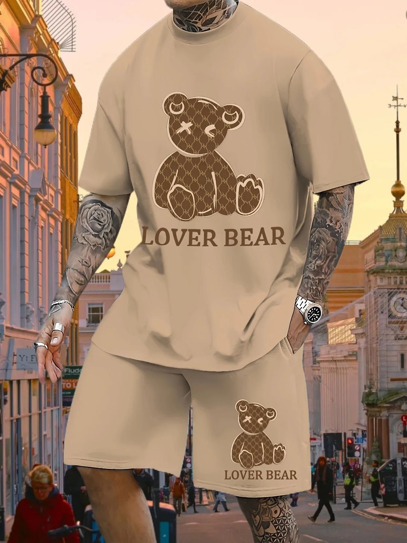 

Новейший популярный комплект футболок 2025 года, 3D стиль отпуска, модные различные элементы, модный уличный мужской комплект, летний топ, шорты, дышащие