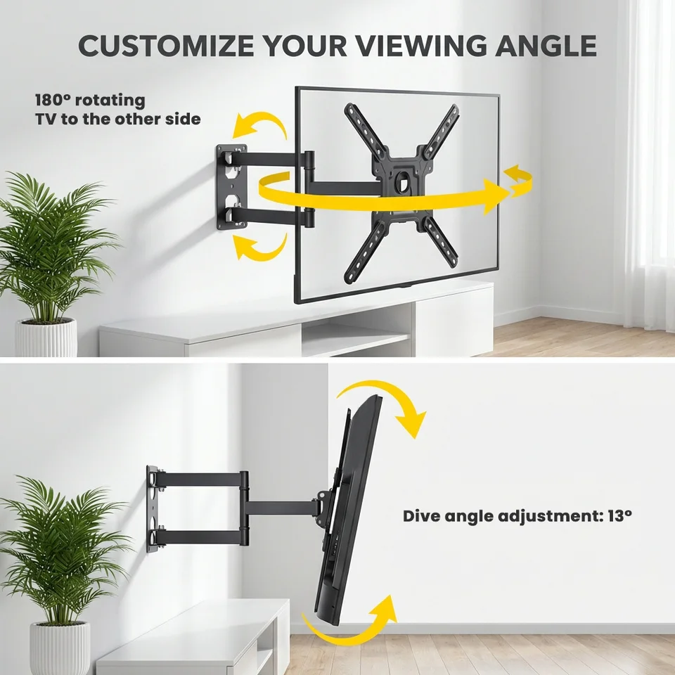 📺 Soporte TV Articulado 26-55 Pulgadas | Inclinación Y Giro, VESA 400x400mm, 30kg | MAX Acero Grueso