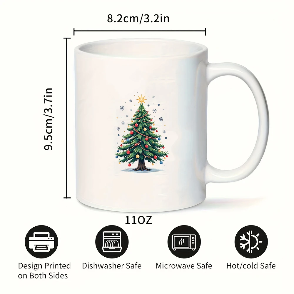 كوب شجرة عيد الميلاد الكرتوني سعة 11 أونصة للأطفال، كوب شرب هدية عيد الميلاد يجب اقتناؤه للعائلة والمكتب #3