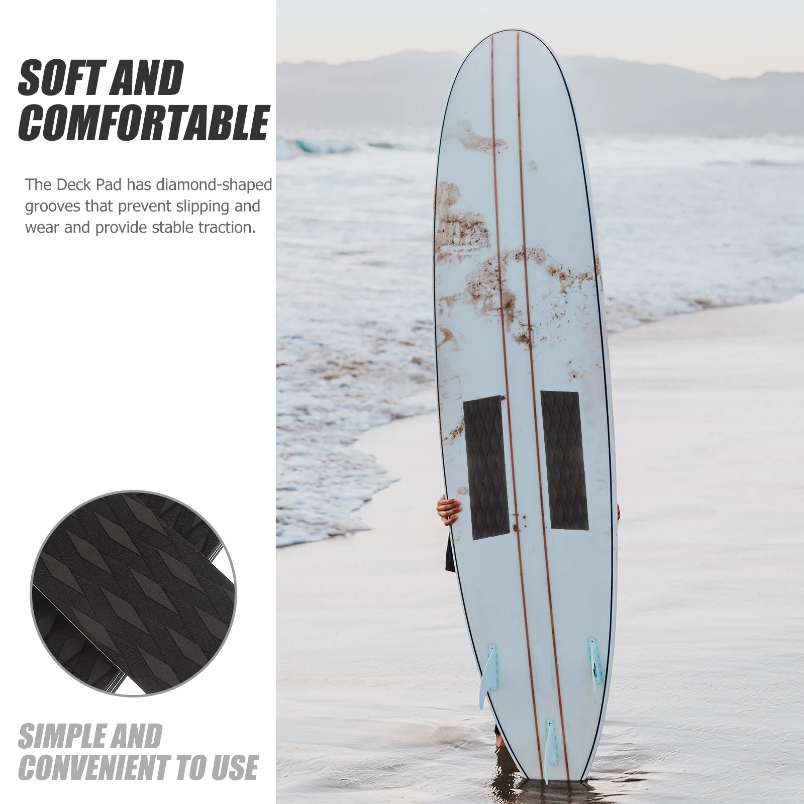 

4 Pcs Surfboard Tail Pad Non-slip Mat Deck Anti-slip Mats Cell Phone Traction Baby Surfboards