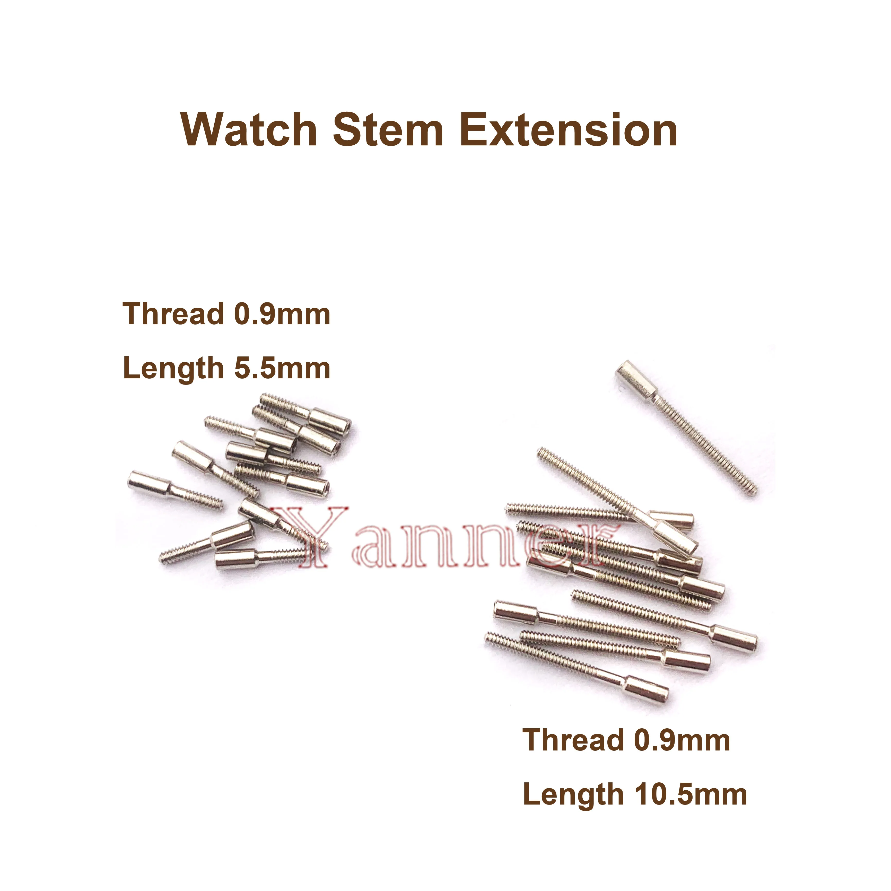 100 pcs Stem Extenders Wristwatch Repair for Winding Stems 0.9mm Threads Watches Repair Broken/Extended Crown Rods