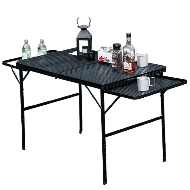

Portable Folding Camping Table Aluminum Alloy Picnic Egg Roll Table Lightweight Grid Design for Hiking And Outdoor Trips