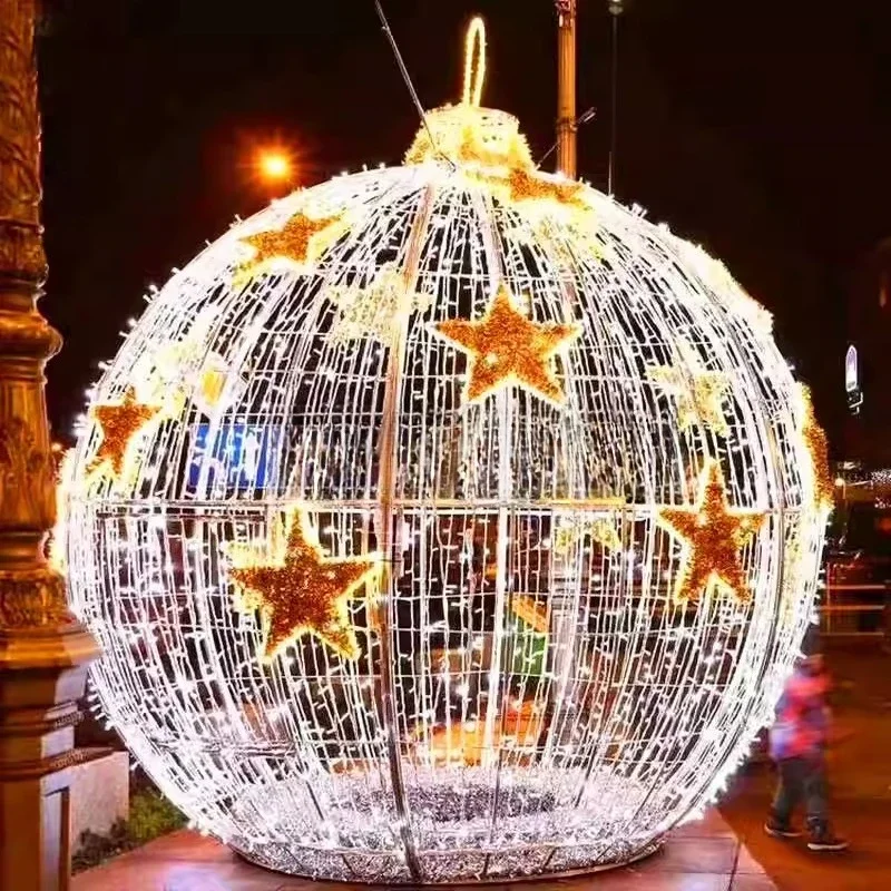 Dream light festival shape, outdoor wrought iron LED shape ball shopping mall real estate scenic spot