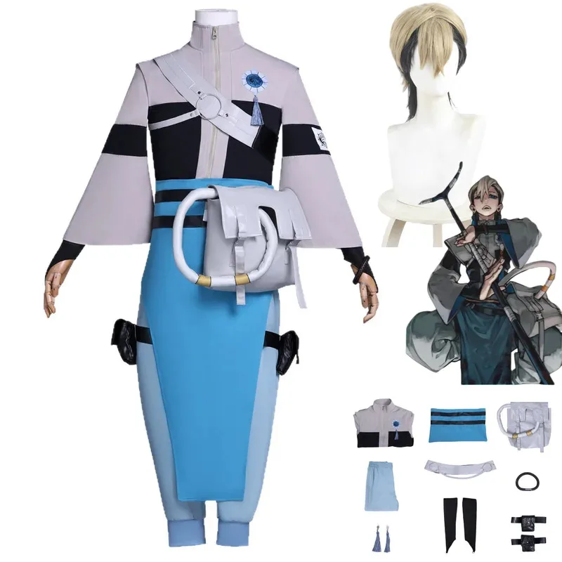 أنيمي لعبة Zanka Gachiakuta تأثيري حلي معطف رمادي السراويل زي قتال موحد حقيبة شعر مستعار الكبار رجل كرنفال عيد الميلاد الدعاوى ؛ 3'v ، 6.h ؛ 8'