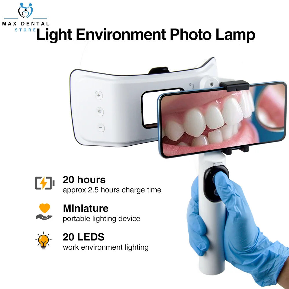 Dental Handheld Shooting Fill Light with 5 Adjustable Brightness Levels, Portable Dental Oral Lighting Device