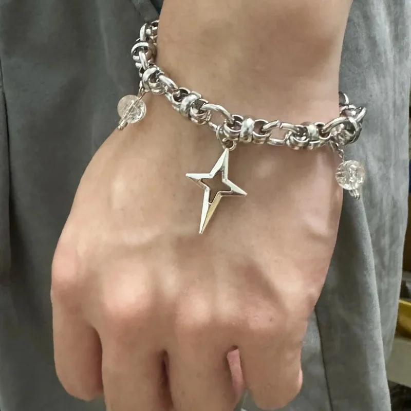 Handmade Y2K star bracelet,star pendant,starburn bracelet,street style bracelet, punk necklace,y2k bracelet for men and women