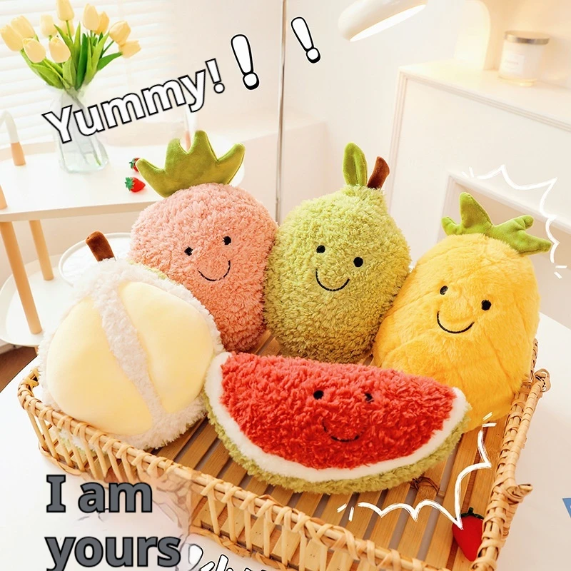 New Arrival Cute Cartoon Fruit Series Plush Doll Cute Vegetable Watermelon Pumpkin Pear Mango Banana Plush Toy Home Decoration
