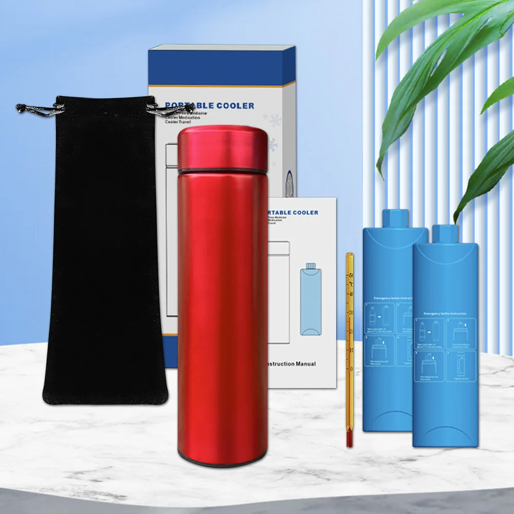 Portable Insulin Refrigerated Cup Outdoor Cooler Flask Mini Vacuum Medicine Beverage Refrigerator Drug Fridge Cold Storage Cup