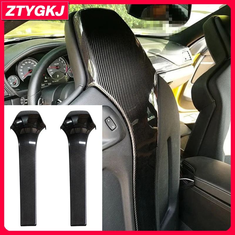 Adhesive Type Carbon Fiber Material Seat Back Cover For BMW M3 F80 M4 F82 F83 2014-2020