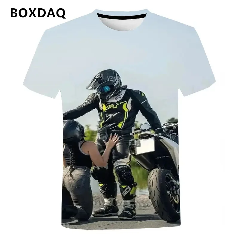 Fashion Trend Men\'s T-Shirts Cool Motorcycle Personality Street T Shirt High Quality 3D Printed Short Sleeve Male/Women Tops Tee