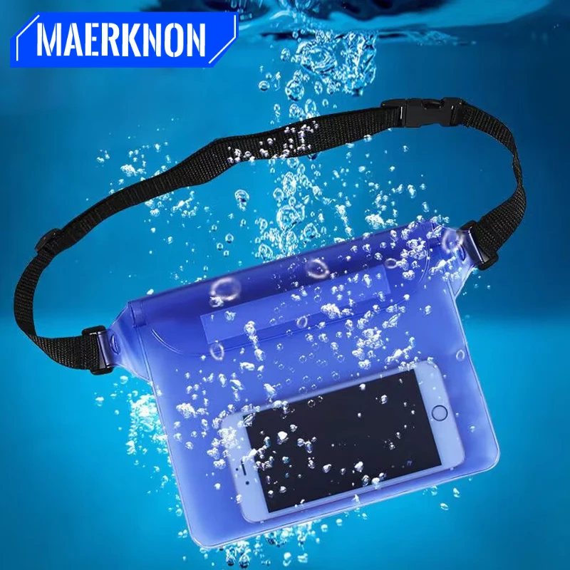 Sac de taille imperméable en PVC 3 couches, séchage sous-marin, housse d'épaule, sac de natation et de plongée pour iPhone Xiaomi, pochette pour téléphone portable