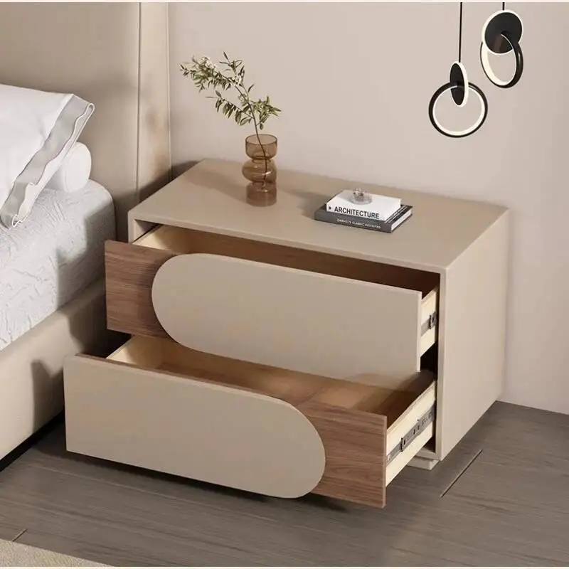 Mobili in stile crema minimalista leggero comodino di lusso camera da letto cassetti moderni comodino portaoggetti laterale salvaspazio