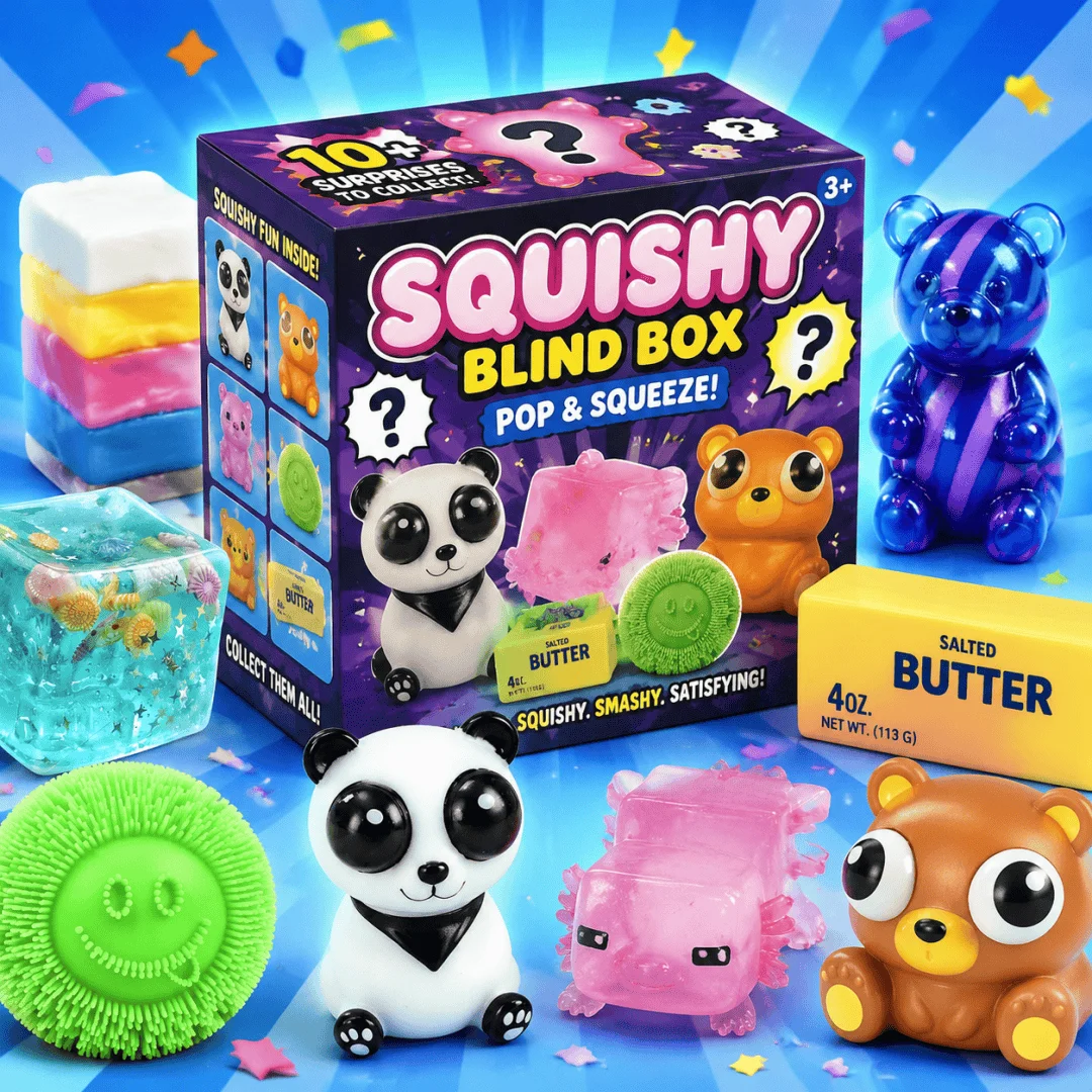 Pocket Calm Mystery Blind Box Cute Kitty Paw Mochi Squishy, Imitation Sesame Bun Fidget Toy, Office Stress Vent Gadget
