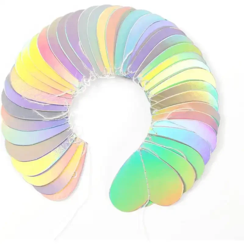 Iridescent Disco-Holographic Party-Decorations Love-Heart Garland - 52Ft Wedding Hanging Decoration Neon Streamers Banner