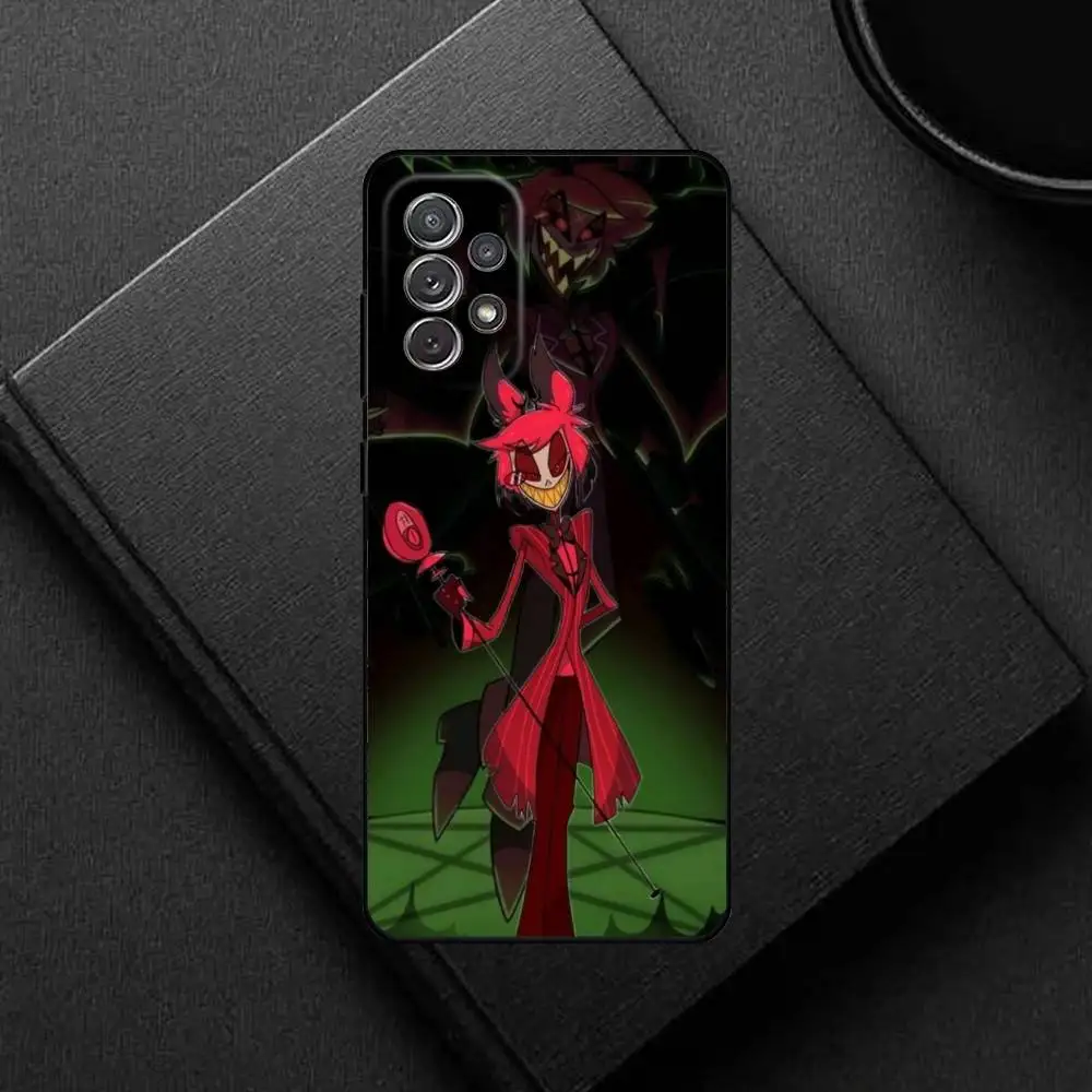 HazbinS h-hotels Alastors funda de teléfono para Samsung S25, S24, S21, S22, S23, S30, Ultra, S20, Plus, funda negra de silicona suave