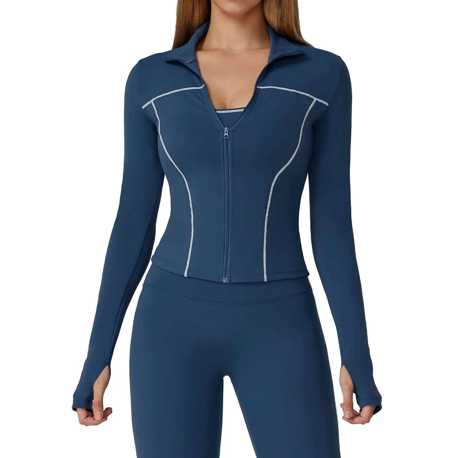 

Women's Slim Fit Sporty Running Windbreaker Jacket Zippered Breathable Windproof Fitness Outerwear Color Printed Spandex for Aut
