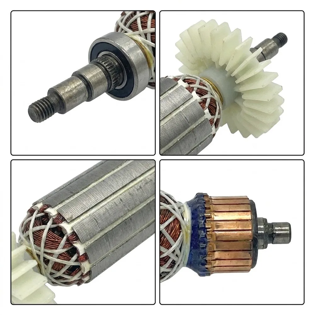 100 Angle Grinder Rotor Replacement for AB100 with 126.5mm Shaft Distance and 54mm Fan Diameter Metal Construction