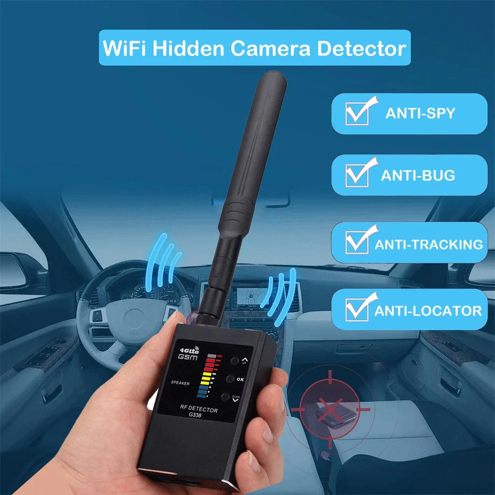 G338 Hand Held Anti Detector Bug Mini Anti-Spy GPS Wireless Signal Automatic Detector RF Locator Tracker Detect Wireless Camera