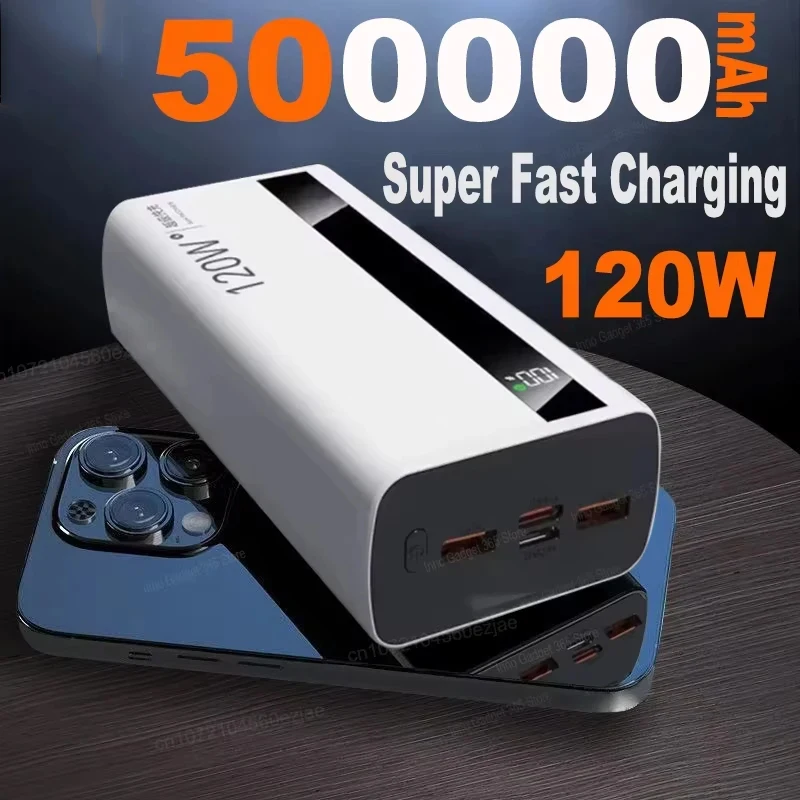 500000mAh 대용량 파워뱅크 120W 초고속 충전 휴대용 외장 배터리 아이폰 화웨이용