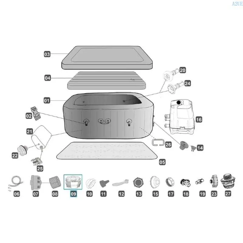 A2UE効率的な塩素錠剤ディスペンサーP61960塩素放出ツールABSテクスチャ