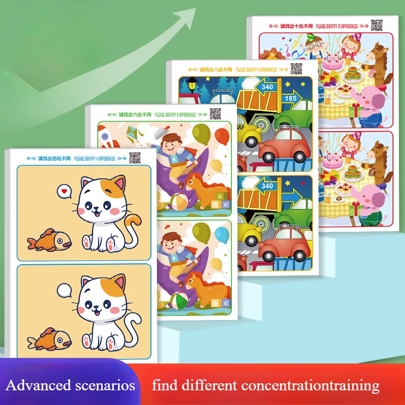 Children's Find the Difference Concentration Training Puzzle Game Card Thinking Intelligence Development Brain Toy