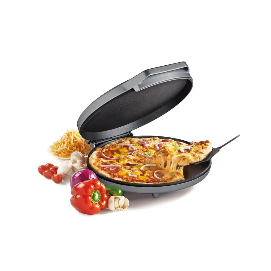 

Электрическая печь для пиццы Pizza Maker Plus, 12-дюймовая, для использования в помещении, с антипригарной сковородой-гриль для пиццы, кесадильи, тортильи, начос и многого другого, 12 Electri
