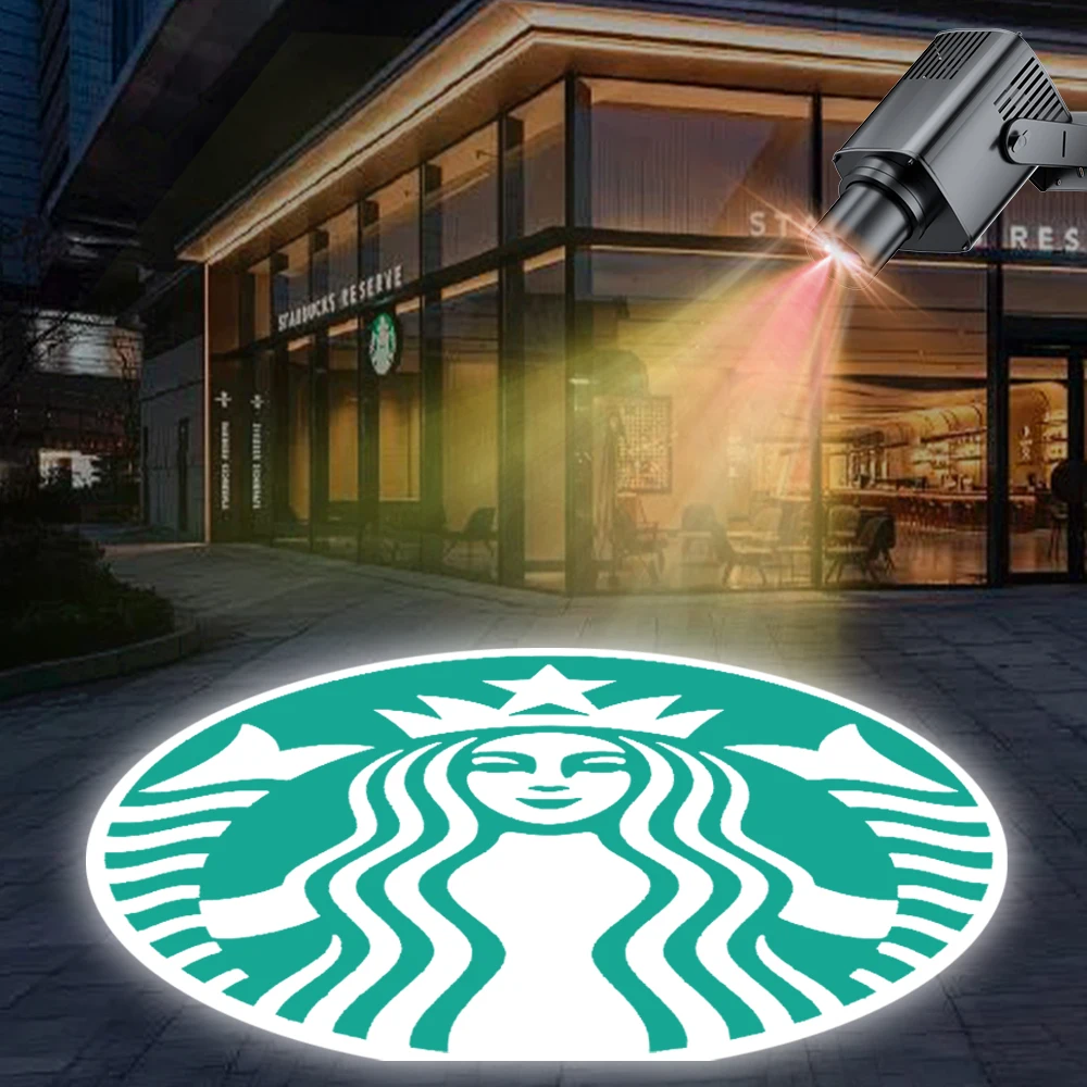 

Наружный IP67 водонепроницаемый светодиодный рекламный светильник, индивидуальный крытый пятисеточный проектор, вращающийся знак для двери и пола