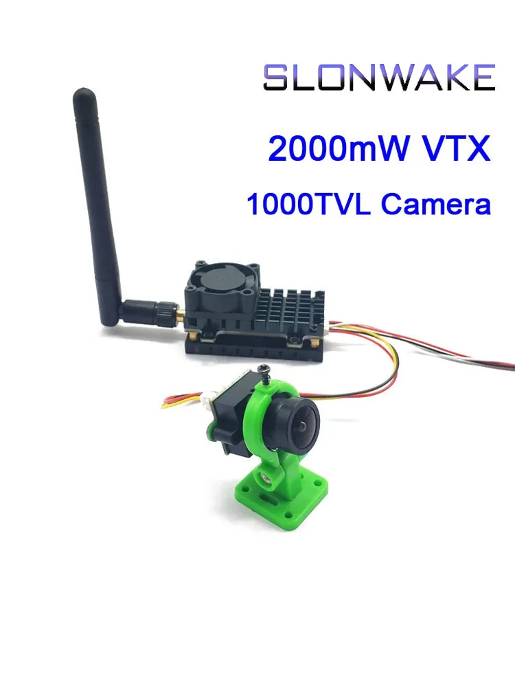 Transmisor Inalámbrico FPV de más de 2Km de alcance, 5,8 Ghz, 2W, 2000MW, 48 canales, vídeo, AV, emisor de Audio y 2,8mm, CMOS, cámara 1000TVL para Dron teledirigido